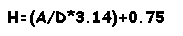 H=(A/D*3.14)+0.75